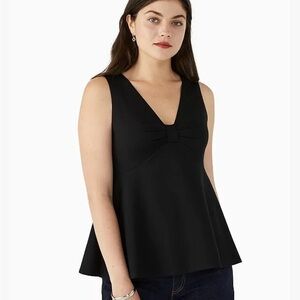 Kate spade black ponte bow knot top